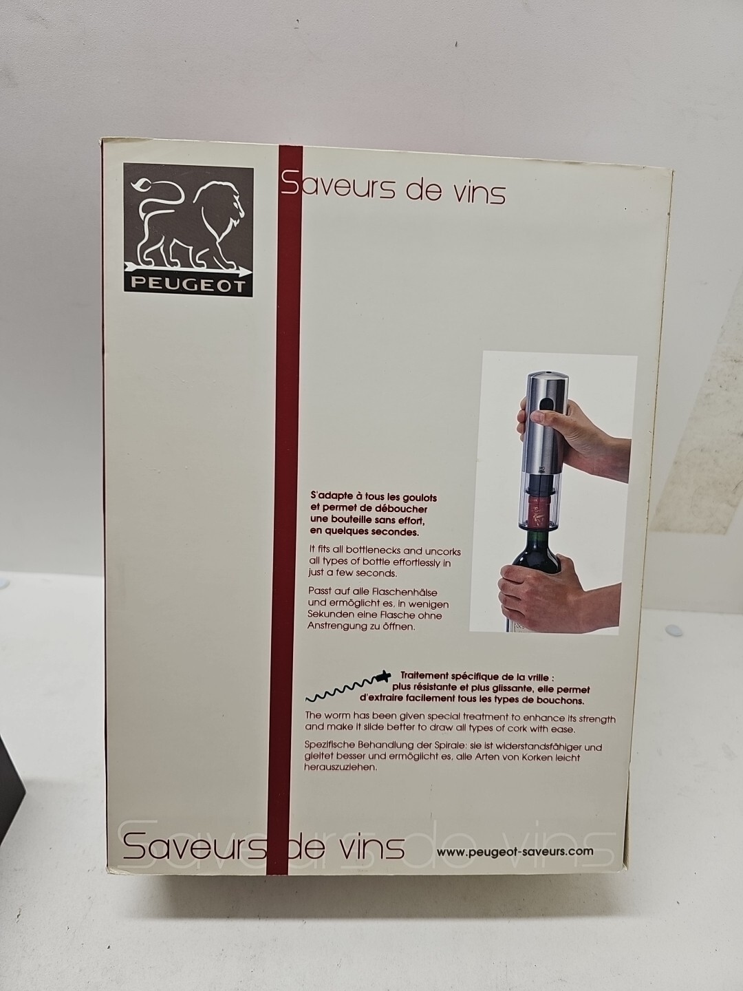 Peugeot ELIS Touch Rechargeable Corkscrew Wine Opener (V) eBay
