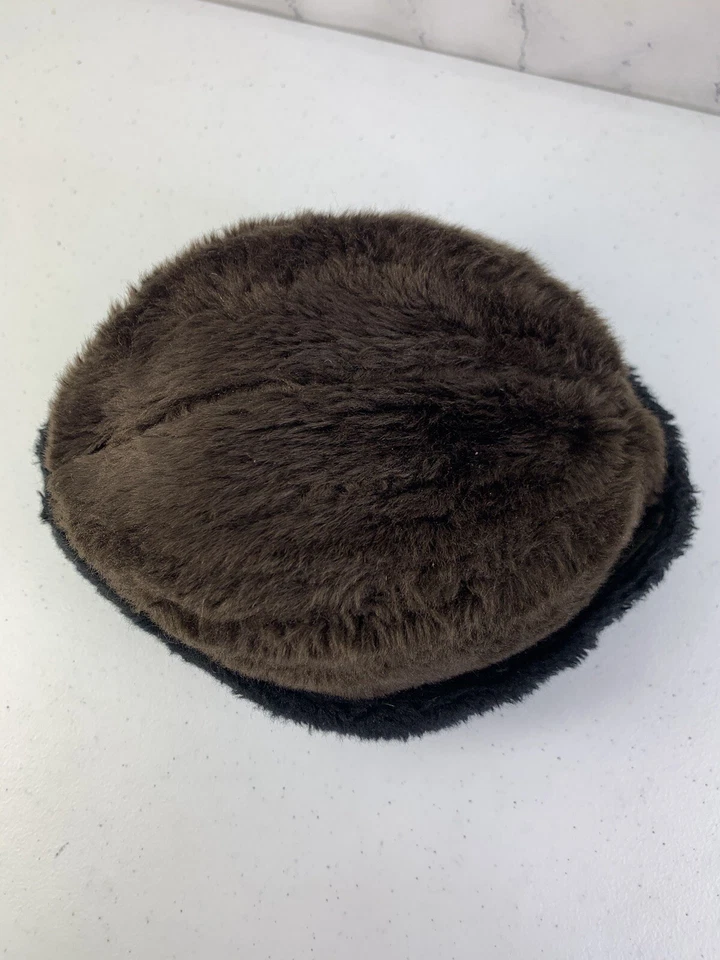 Sombrero calentador de orejas de piel sintética vintage años 50 60 gorra para mujer estilo ruso marrón aviador Foto 4 de 4