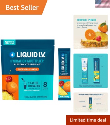 Convenient On-the-Go Hydration Packets - Tropical Punch Electrolyte Mix