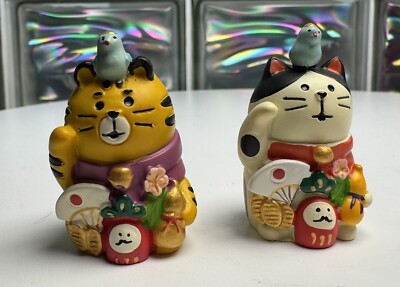 Japan Art Sammelfiguren Lucky Cat Tiger Maneki Neko Glücksbringer Harz 5 cm