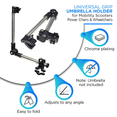 Universal Grip Umbrella Holder - for Mobility Scooter, Wheelchair