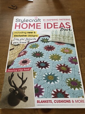 Stylecraft, 11 Häkelanleitungen, Decken/Kissen/Hirschkopf/Teecozy/Aufhänger