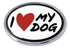 i love my dog chrome auto emblem decal usa made