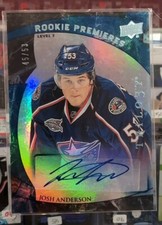 2015 Trilogy Premieres Blue Rainbow Foil /53 Josh Anderson #188 Rookie Auto RC