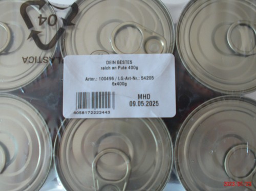 Hundefutter Dein Bestes 6 x 400g Pute MHD 09.05.2025 - Bild 2 von 2