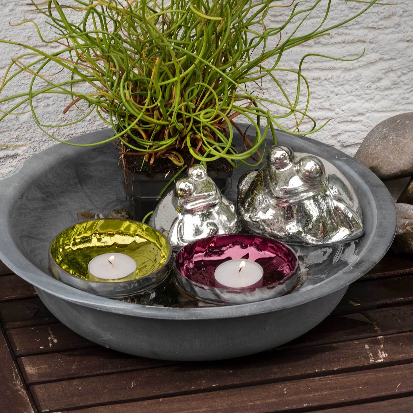 Schwimmfrosch groß silber Frosch schwimmend Schwimmkugel Teich Deko