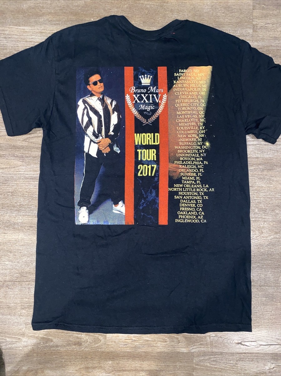 Bruno Mars 24K Magic World Tour Official Concert T-Shirt Double