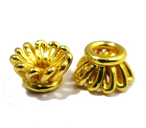 15 Pz 8Mm Filigrana Bali Filo Cappuccio Per Perle Gioielli Placcato In