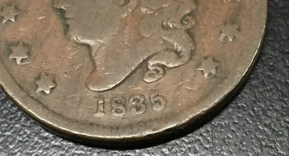 1835 Large Cent N-4 NEWCOMB Variety R4 ~ From E.A.C. Members Collection (LC-A12) - Image 2 of 4