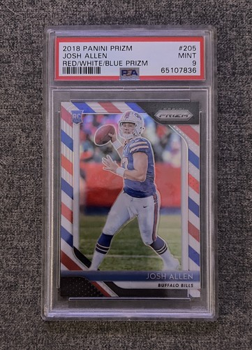 2018 Panini Prizm - Rookie Josh Allen #205 Red White & Blue Prizm (RC) - PSA 9