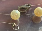 Vintage Floating Faux Pearl Gold Lobster Claw Clasp 15.5 Inch Necklace Marked — photo 4