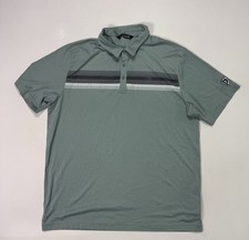 Travis Mathew Men  s 2XL Green Polo Shirt Lightweight Performance Modern Golf