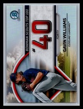 Gavin Williams Guardians #BTP-40 Bowman 2023 Scouts Top 100 Atomic Refractors