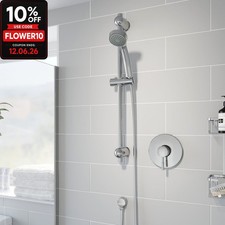 Concealed Stick Shower Concentric Wall Mounted Adjustable Head Chrome Handset