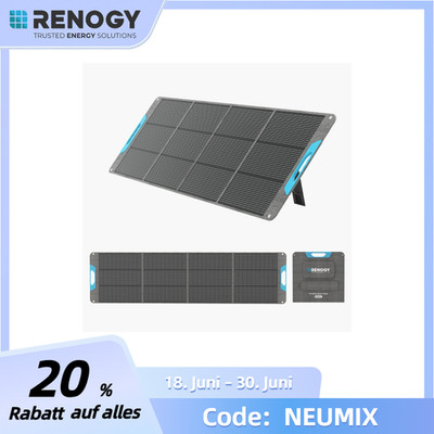 Renogy N-Typ Solarpanel Faltbar 200W, 25% Hoch-Effizienz Tragbares IP65 6,3Kg