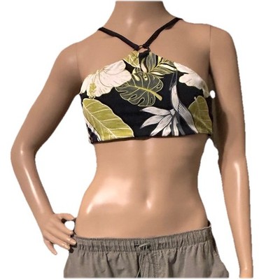 Sandy Beach Swimwear Bikini Halter Top Women Size L Tropical Beach Resort NEW