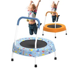 28" Mini Trampoline for Kids 1 Year Plus Indoor Toddler Trampolines with Handle
