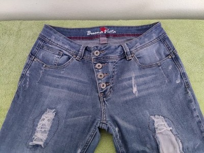 Buena Vista Malibu Jeans Damen Größe S Denim Blau, Used Look 