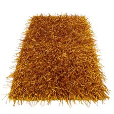 Tapis Shaggy ocre moderne - Velours de 6 cm de long - Antidérapant, 12 tailles -