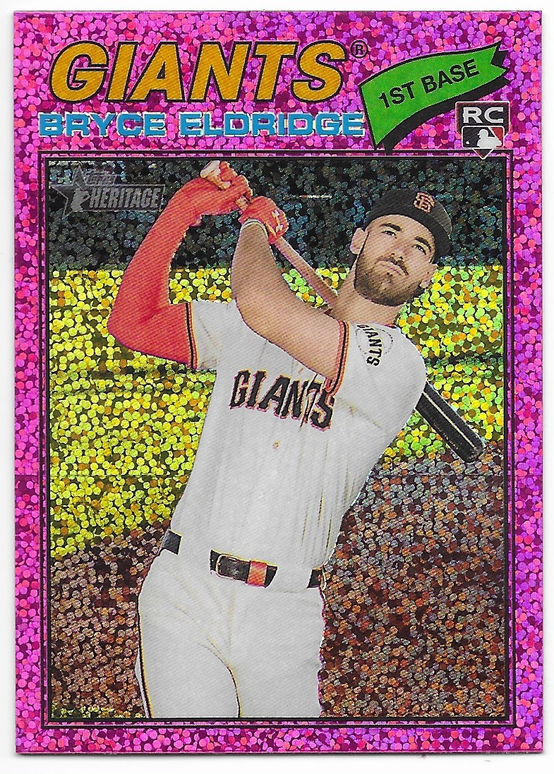 2026 Topps Heritage Chrome Pink Sparkle Bryce Eldridge (#310) Giants RC SP