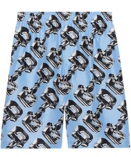 1350 New GUCCI 3D Glass Horsebit Print Silk Shorts Sz 48