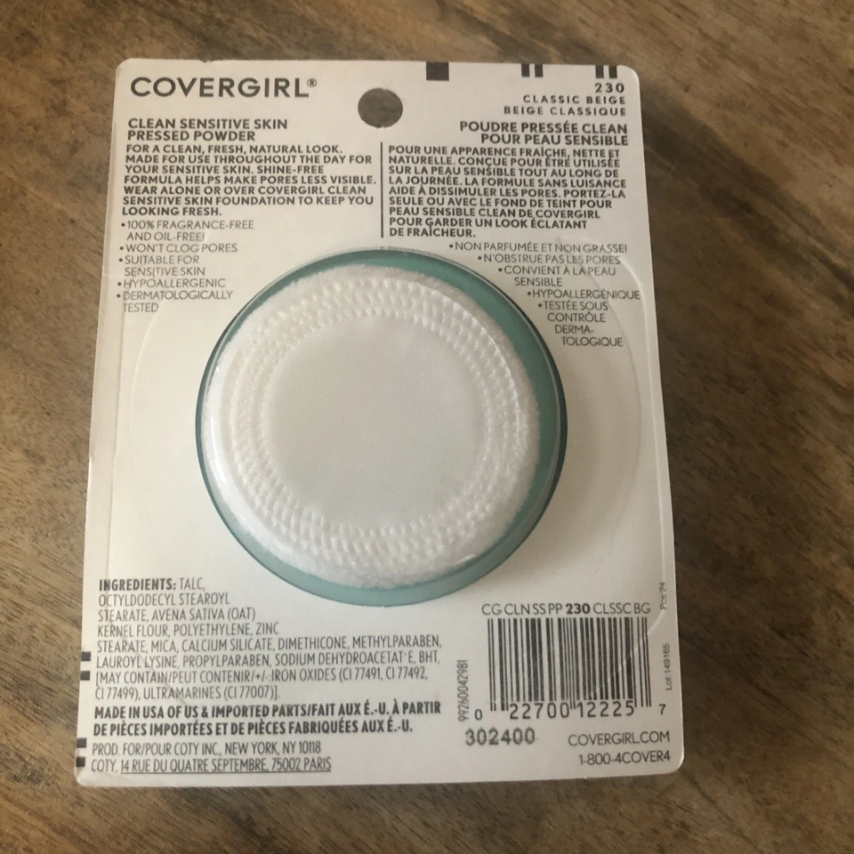 COVERGIRL Clean Sensitive Skin Pressed Powder #230 Classic Beige NOS - Image 3 of 4