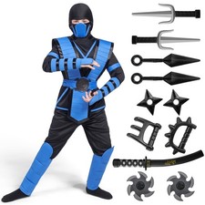 Spooktacular Creations Blue Ninja Costume for Kids, Ninja Costume for Toddler Bo