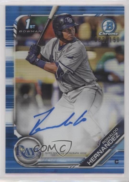 2019 Bowman Chrome Prospect Blue Refractor 82/150 Ronaldo Hernandez Auto u6m