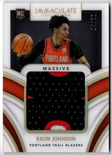 2021-22 Panini Immaculate Massive Memorabilia KEON JOHNSON MM-KJO 4/25 RC Rookie
