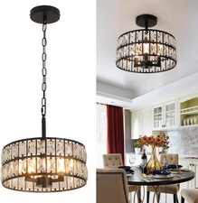 Modern Crystal Chandelier Ceiling Lights, Pendant Light Shade Fixture Semi Flus