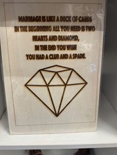 A4 sign Marriage is like a deck of cards engraved