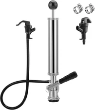 8" Keg Tap Pump - American D-System Beer Keg Tap,  Hand Pump Tap Kit,w/ 2 Faucet