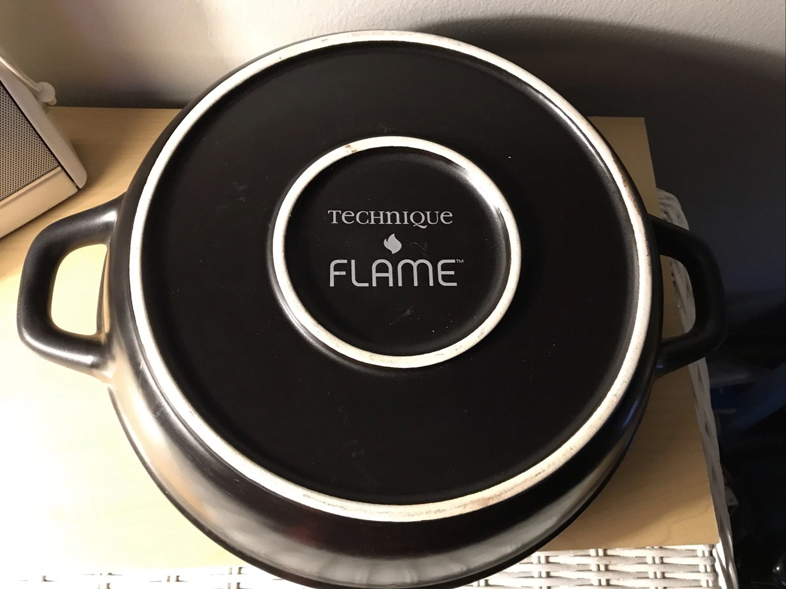 Technique Flame Chicken /Turkey /Beef Roaster Pan Ceramic Euro Style Perfect