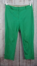 Talbots Ankle Pants Womens 6 Heritage Green Cotton Straight Stretch