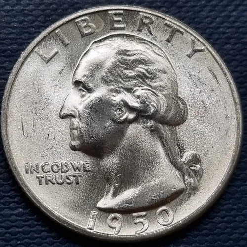 1950 S Washington Quarter 25c Silver BU UNC GEM Brilliant Uncirculated #97380