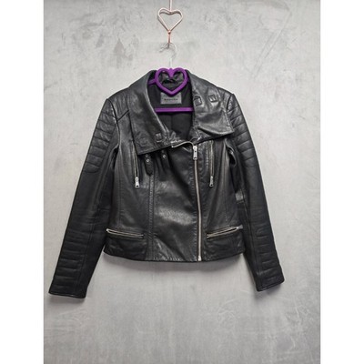 AllSaints Steine leather biker jacket size 10
