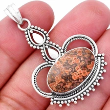 Natural Poppy Jasper 925 Sterling Silver Pendant Jewelry P-1579