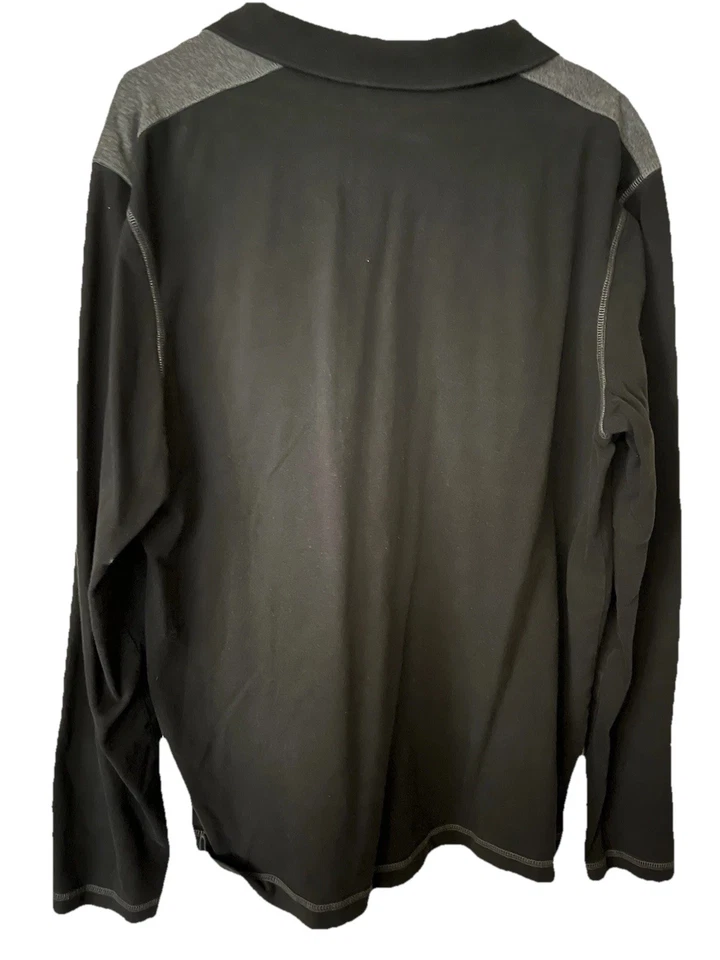 Alfani Men’s Long Sleeve Pullover 1/4 Button Shirt Size XL Black/Gray - Image 3 of 3
