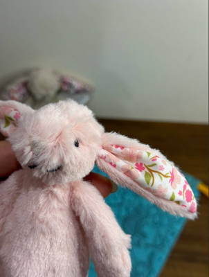 Jellycat Blossom Blush Bunny Plush Bag Charm Keychain Cute