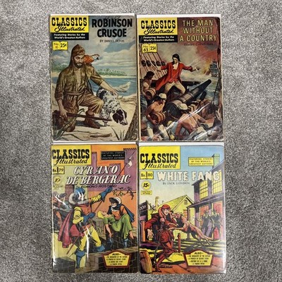 Classics Illustrated Comic Lot 4 Vintage Issues 69 97 105 133