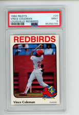 1984 Riley's Vince Coleman #20 Rookie RC Louisville Redbirds PSA 9 MINT