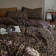 Leopard Print Comforter Set Queen Size, Cheetah Print Comforter Set 3 Pieces Brw