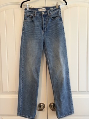 Denim Forum The Arlo High Rise Straight 28L Jeans Size 25 Medium Wash Casual