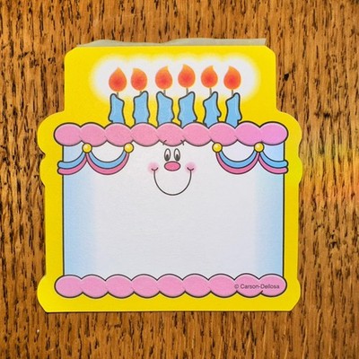 Vtg Carson Dellosa Smiling Birthday Cake Mini Note Pad Y2K 13 Sheets Classroom