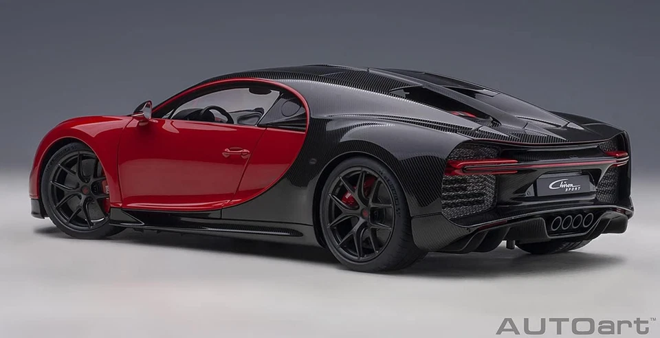 AUTOart 1/18 Bugatti Shillong Sport 2019 Red / Carbon Black 70996 - Image 2 of 4