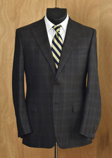 Canali 1934 Current Label Wool  Silk Plaid Sport Coat 44L 54 Blazer Jacket