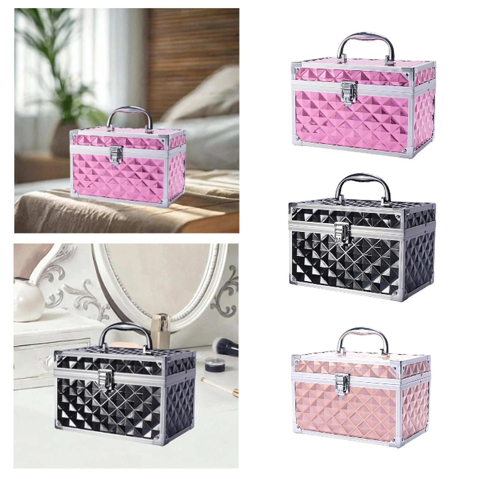 Portable Makeup Case Nail Art Organizer Sturdy Multifunction Cosmetic Skincare