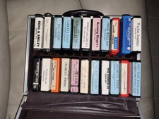 Lot of 20 Vintage 8 Track Tapes In Carrying Case