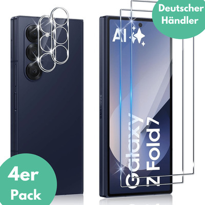 2X Schutzglas für Samsung Galaxy Z Fold 7 5G Display Kamera Panzerfolie Hartglas
