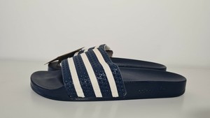 VINTAGE ADIDAS ADILETTE MEN SLIDERS 11US 46E 295J BLUE WHITE SANDALS VTG 90S OG | eBay